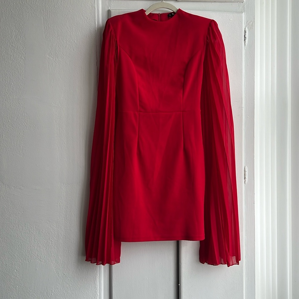 Dramatic Long Billowing Sleeved Bodycon Dress